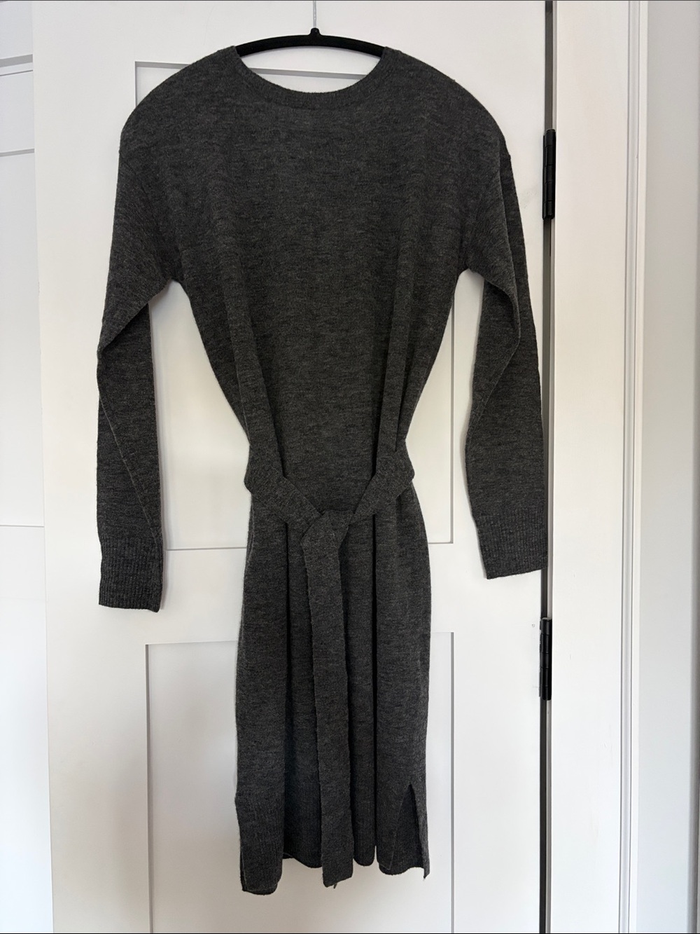 Wilfred Charcoal Knit Belted Dress